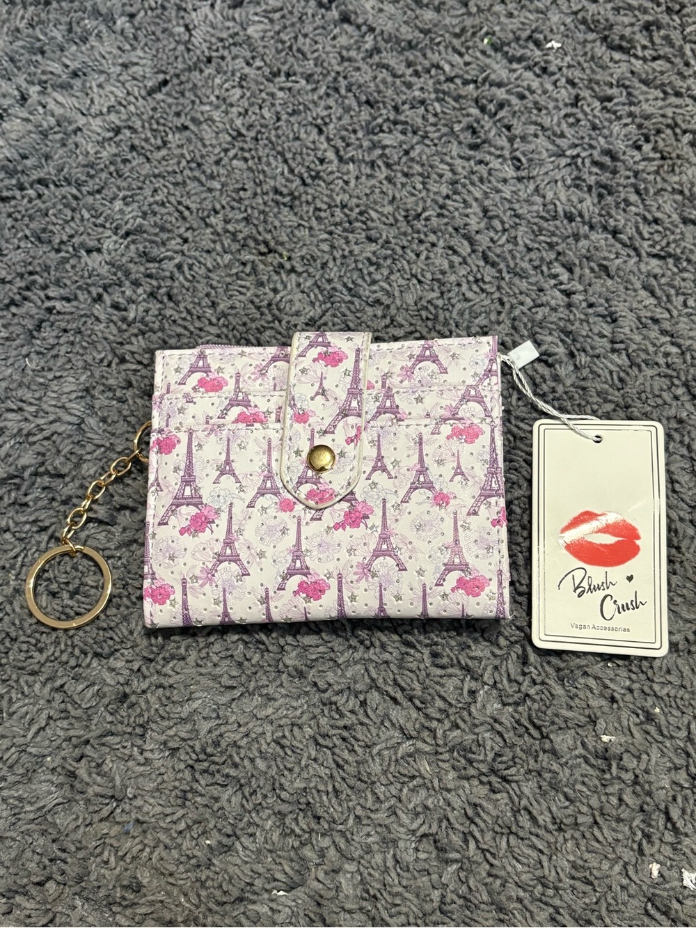 NWT Blush Crush purple and pink sparkly Eiffel Tower designed wallet